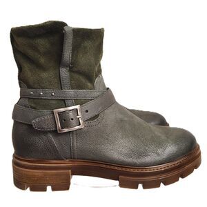 Miz Mooz Green Leather EU 39 US 8.5 - 9 Biker Moto Combat Boots Grunge Heritage